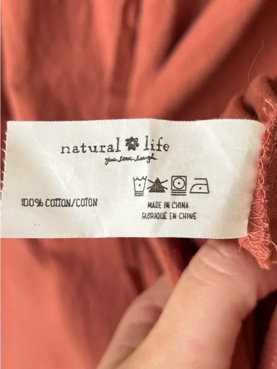 Natural Life Avery Midi Dress Button Front Rust Pink Boho Flowy Cottagecore - Picture 11 of 11
